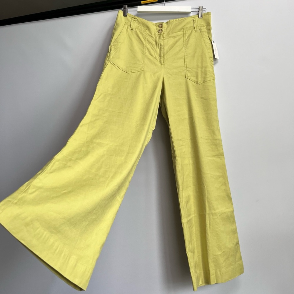NWT Anthropologie Maeve The Naomi Linen Wide-Leg Flare Pants - Picture 9 of 13